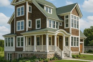 Exterior - Front Elevation 1 for Victorian House Plan #928-69 - 5 bed, 3.5 bath