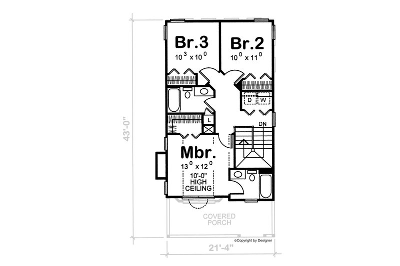 Dream House Plan - Floor Plan - Upper Floor for Victorian House Plan #20-2469 - 3 bed, 2.5 bath