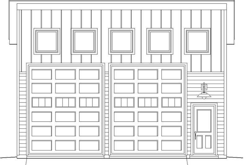 House Blueprint - Exterior - Front Elevation 3 for Contemporary House Plan #932-129, 1 bath