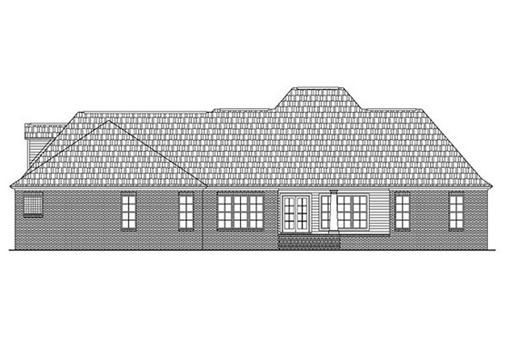 Exterior - Rear Elevation for European House Plan #21-186 - 4 bed, 3.5 bath