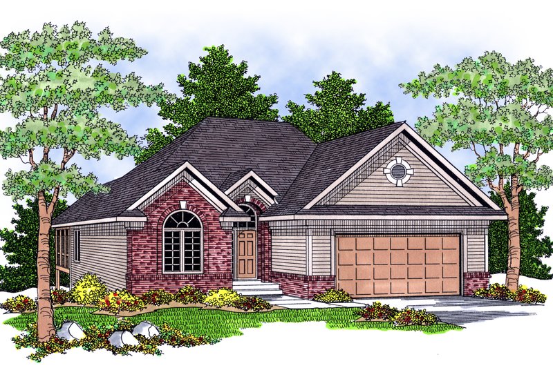 Architectural House Design - Traditional Exterior - Front Elevation Plan #70-580
