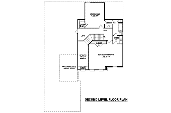 Floor Plan - Upper Floor for European House Plan #81-1131 - 3 bed, 3 bath