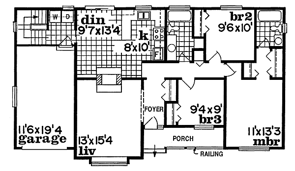 Ranch Floor Plan - Main Floor Plan #47-233