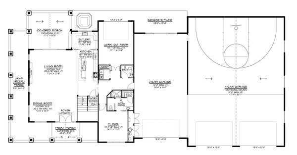 Dream House Plan - Floor Plan - Main Floor for Country House Plan #1064-486 - 3 bed, 3.5 bath