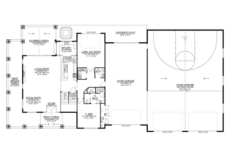 Dream House Plan - Floor Plan - Main Floor for Country House Plan #1064-486 - 3 bed, 3.5 bath