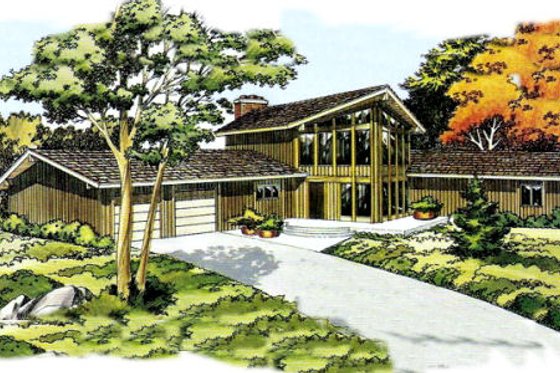 Exterior - Front Elevation for Traditional House Plan #312-483 - 3 bed, 2.5 bath