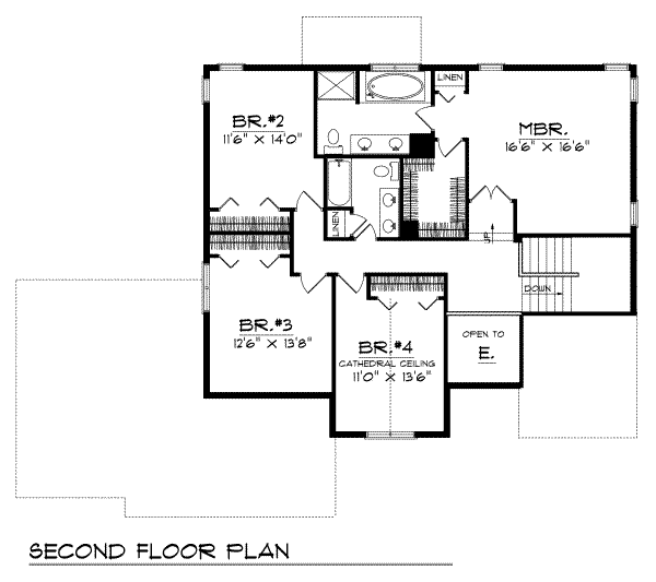 Dream House Plan - Traditional Floor Plan - Upper Floor Plan #70-449