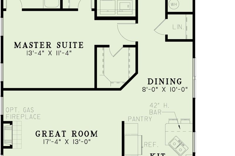 House Design - Exterior - Front Elevation 4 for Cottage House Plan #17-1052 - 3 bed, 2 bath