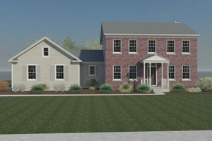 Colonial Exterior - Front Elevation Plan #446-1