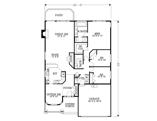 Craftsman Floor Plan - Main Floor Plan #53-541