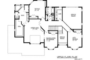Floor Plan - Upper Floor for European House Plan #320-488 - 4 bed, 2.5 bath