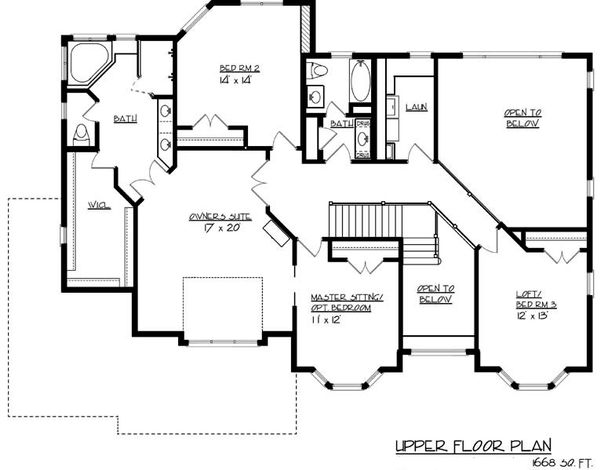 House Design - European Floor Plan - Upper Floor Plan #320-488