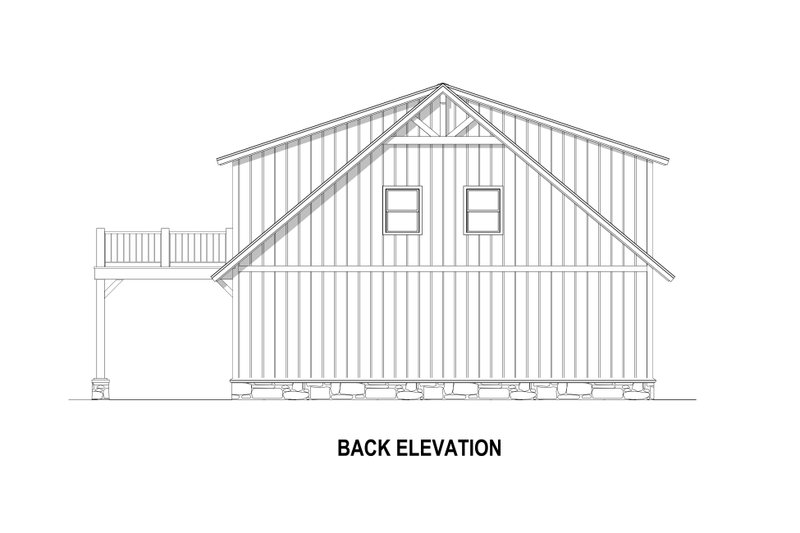 Dream House Plan - Exterior - Rear Elevation 3 for Country House Plan #1084-18 - 2 bed, 2 bath