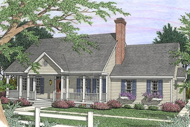 Architectural House Design - Country Exterior - Front Elevation Plan #406-9638