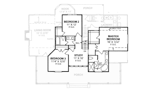 House Design - Country Floor Plan - Upper Floor Plan #20-333