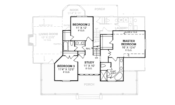 Country Floor Plan - Upper Floor Plan #20-333