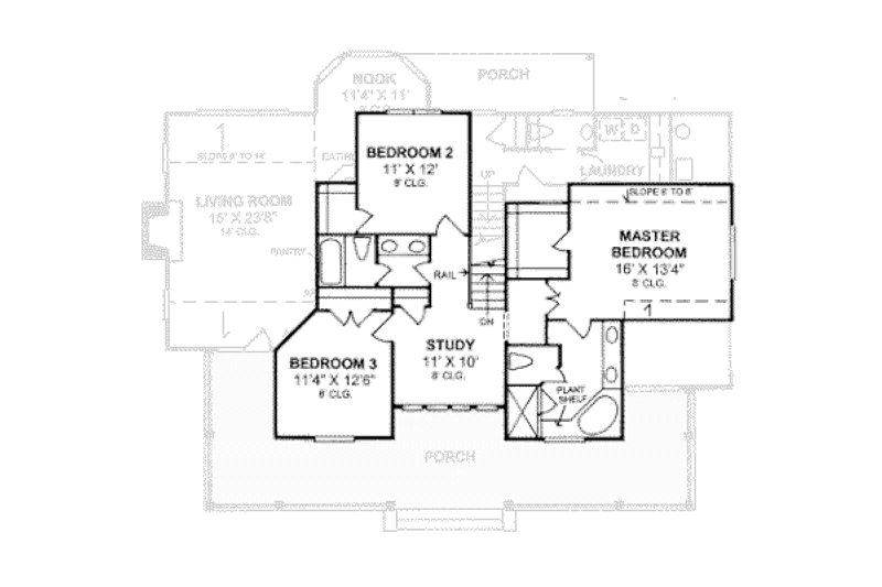 Dream House Plan - Floor Plan - Upper Floor for Country House Plan #20-333 - 3 bed, 2.5 bath