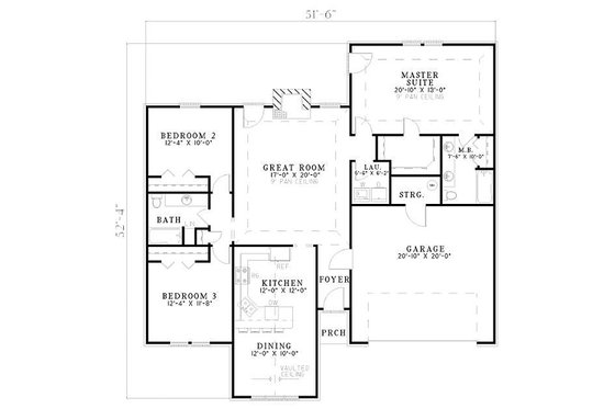 Floor Plan - Main Floor for Traditional House Plan #17-131 - 3 bed, 2 bath
