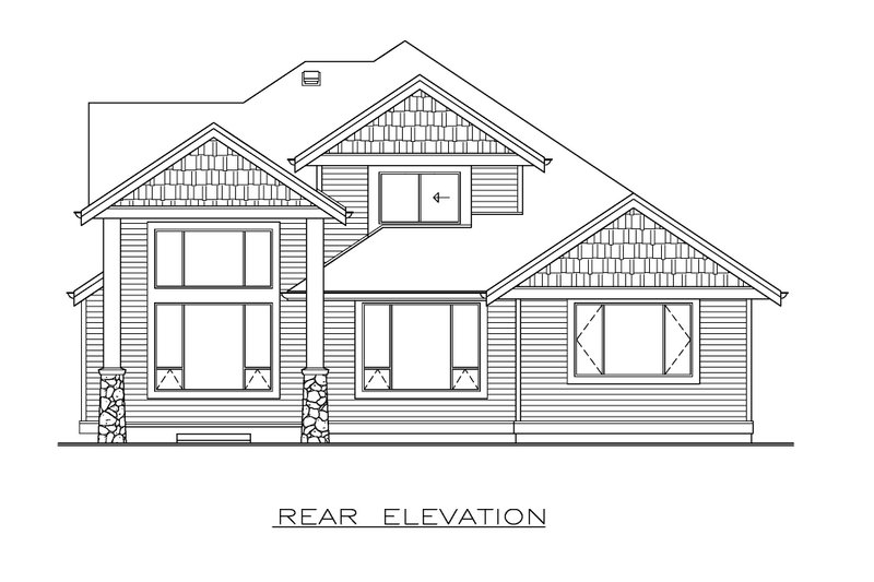 Home Plan - Exterior - Rear Elevation for Craftsman House Plan #1100-160 - 3 bed, 2.5 bath