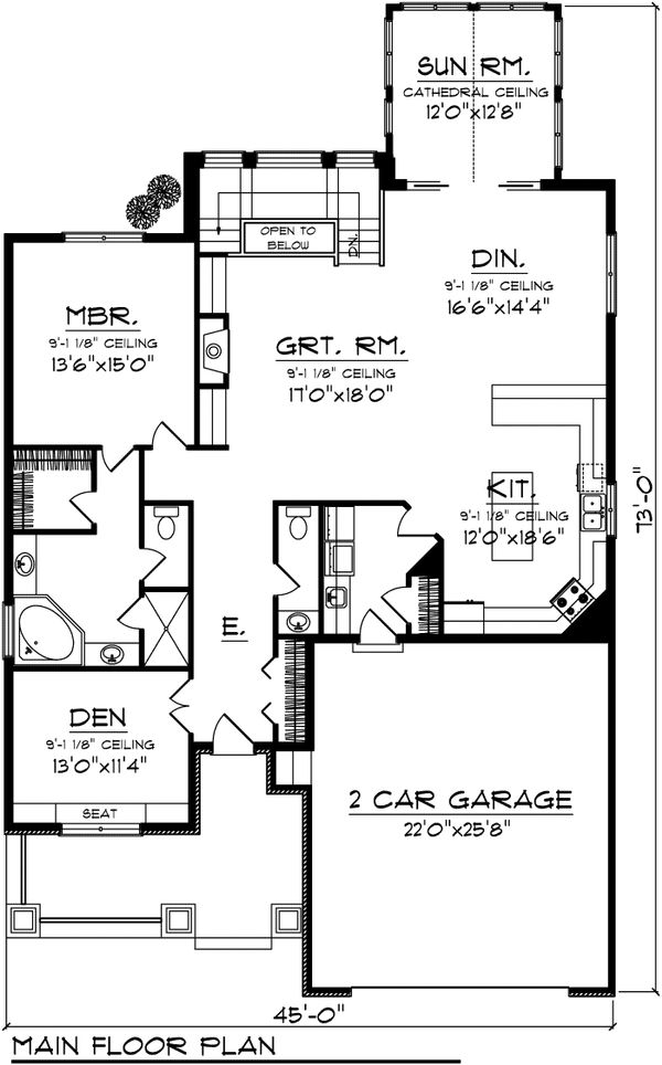 Home Plan - Floor Plan - Main Floor Plan #70-1105