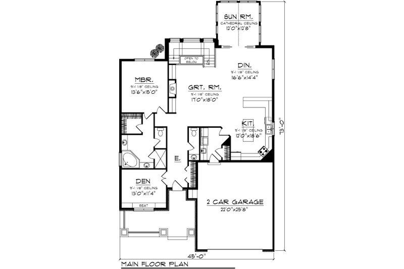 Home Plan - Floor Plan - Main Floor House Plan #70-1105 - 3 bed, 2.5 bath