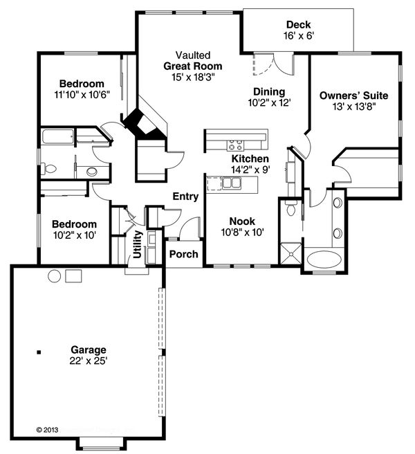 Architectural House Design - Floor Plan - Main Floor Plan #124-117