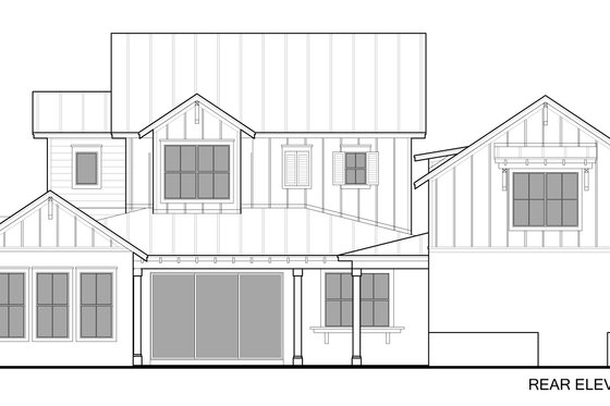 Exterior - Rear Elevation for Craftsman House Plan #1058-234 - 3 bed, 3.5 bath