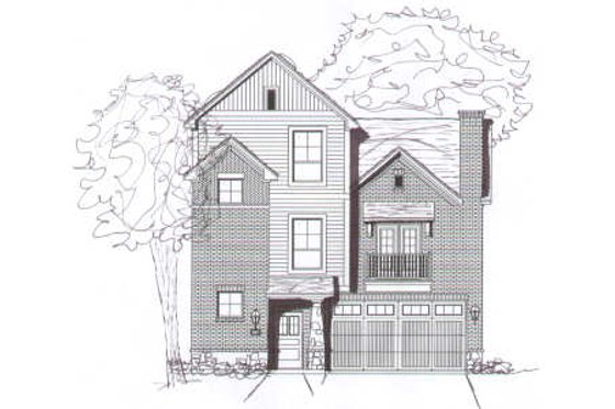 Exterior - Front Elevation for Modern House Plan #141-262 - 2 bed, 2.5 bath