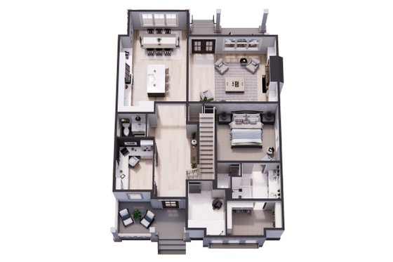 Floor Plan - Main Floor 2 for Farmhouse House Plan #51-1455 - 3 bed, 3.5 bath