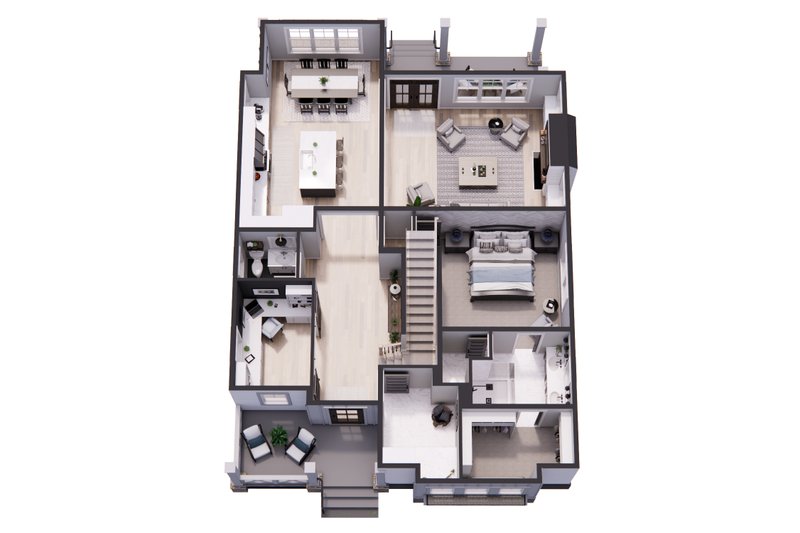 Home Plan - Floor Plan - Main Floor 2 for Farmhouse House Plan #51-1455 - 3 bed, 3.5 bath
