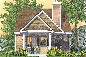 Cottage Exterior - Front Elevation Plan #22-594