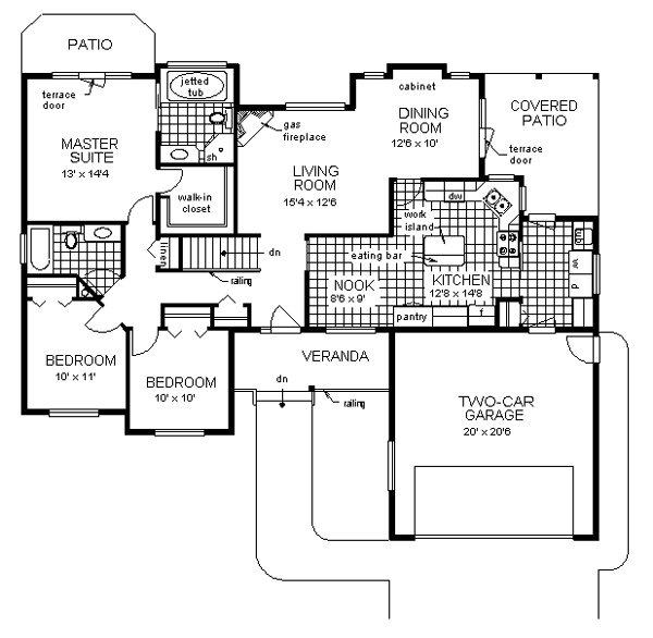 House Blueprint - Ranch Floor Plan - Main Floor Plan #18-193