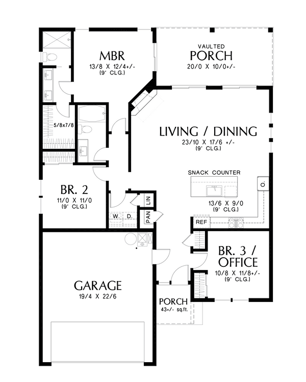 Dream House Plan - Contemporary Floor Plan - Main Floor Plan #48-1056