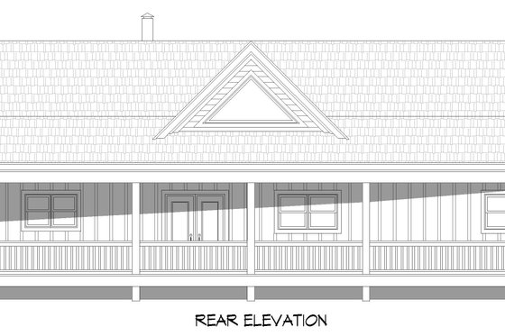 Exterior - Rear Elevation for Traditional House Plan #932-415 - 2 bed, 2 bath