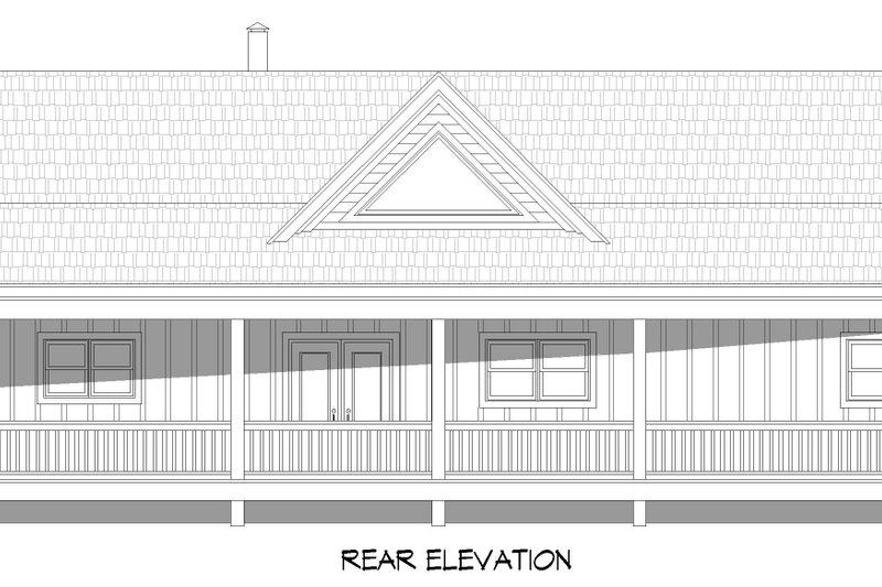 House Blueprint - Exterior - Rear Elevation for Traditional House Plan #932-415 - 2 bed, 2 bath