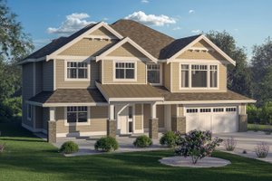 House Blueprint - Craftsman Exterior - Front Elevation Plan #1100-40