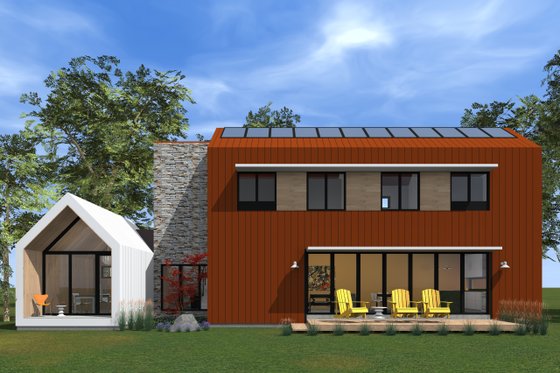 Exterior - Rear Elevation for Modern House Plan #933-7 - 3 bed, 2.5 bath
