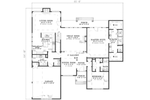 Floor Plan - Main Floor for Traditional House Plan #17-2083 - 3 bed, 4 bath