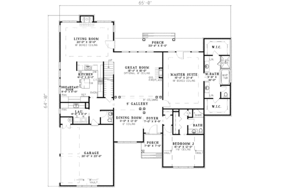 Floor Plan - Main Floor for Traditional House Plan #17-2083 - 3 bed, 4 bath
