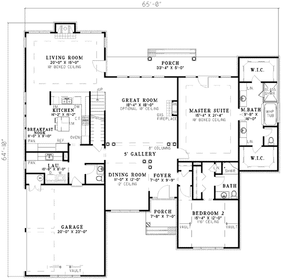 Dream House Plan - Traditional Floor Plan - Main Floor Plan #17-2083