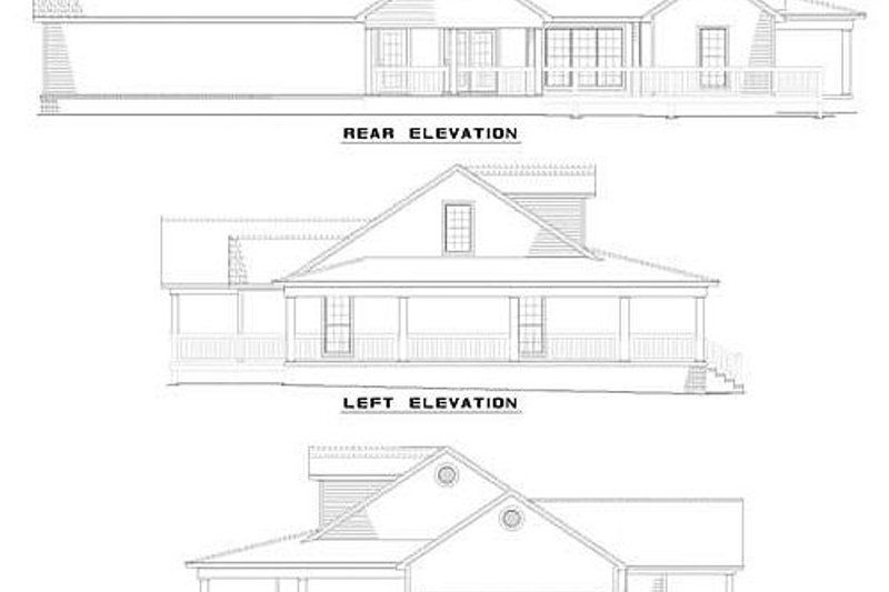 Architectural House Design - Exterior - Rear Elevation for Farmhouse House Plan #17-415 - 3 bed, 3 bath