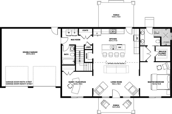 Floor Plan - Other Floor for Farmhouse House Plan #126-239 - 2 bed, 2 bath