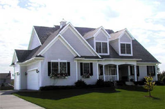 Exterior - Front Elevation for Country House Plan #70-405 - 3 bed, 2.5 bath
