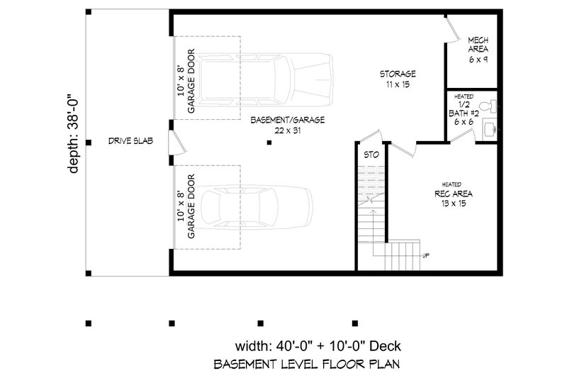House Plan Design - Floor Plan - Lower Floor for Traditional House Plan #932-440 - 3 bed, 2.5 bath