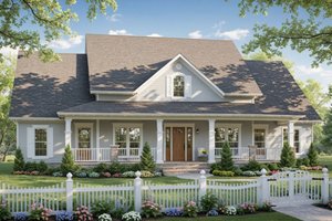 House Blueprint - Country Exterior - Front Elevation Plan #21-603