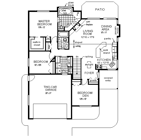 House Design - Ranch Floor Plan - Main Floor Plan #18-192