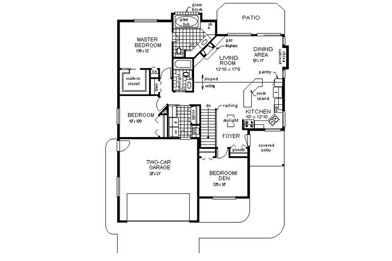 Home Plan - Floor Plan - Main Floor for Ranch House Plan #18-192 - 3 bed, 2 bath