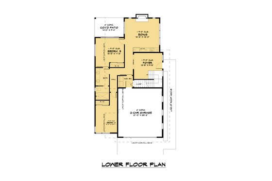 Floor Plan - Lower Floor for Contemporary House Plan #1066-191 - 6 bed, 4.5 bath