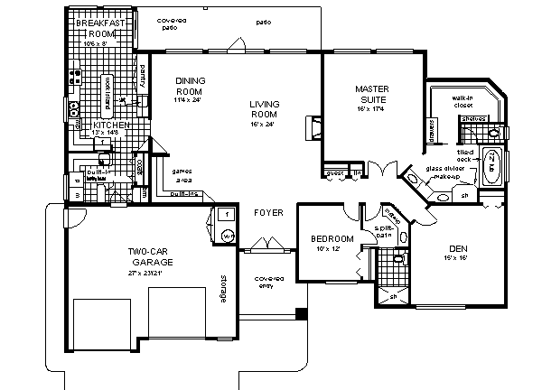 Architectural House Design - European Floor Plan - Main Floor Plan #18-171