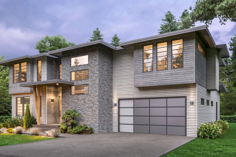 Architectural House Design - Exterior - Other Elevation 1 for Prairie House Plan #1066-258 - 4 bed, 3.5 bath